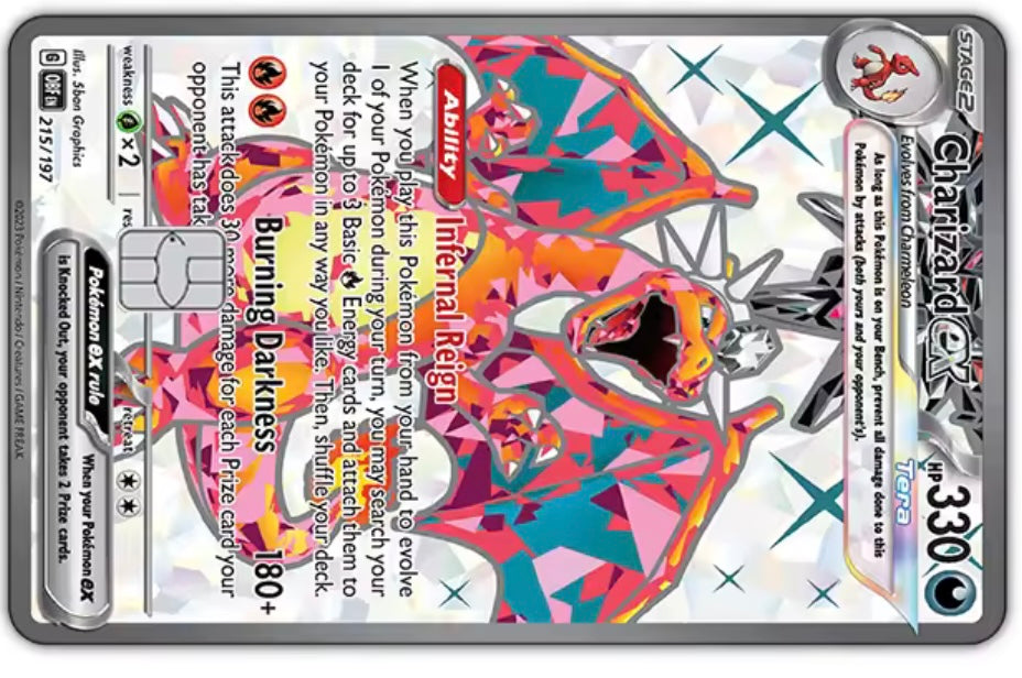 Pokemon pegatina Holografica para tarjeta de crédito #01